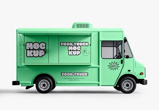 Street Restaurant Food Truck Mockup