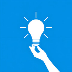 Hand holding a lightbulb, symbolizing an idea.