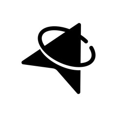 Abstract Star Shape with Orbiting Ring Logo Design