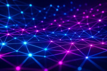 Neon Network Connections Abstract Tech