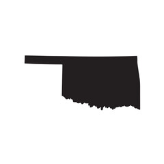 Oklahoma State Silhouette Map Vector