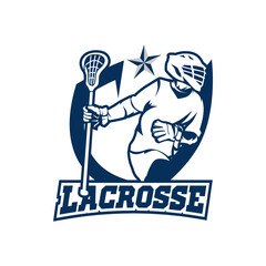 Lax Lacrosse Logo Team Sports Academy Template Vector