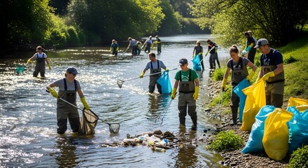 Volunteers Clean River Community Efforts for a Pristine Environment