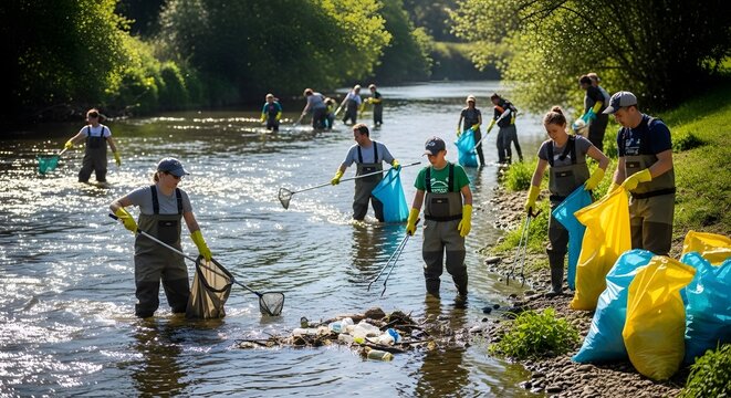 Volunteers Clean River Community Efforts for a Pristine Environment