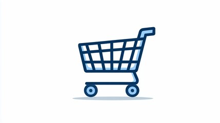 Shopping cart icon illustration displayed alone on white background