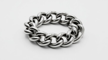 Obraz premium Metal chain bracelet, circular, polished