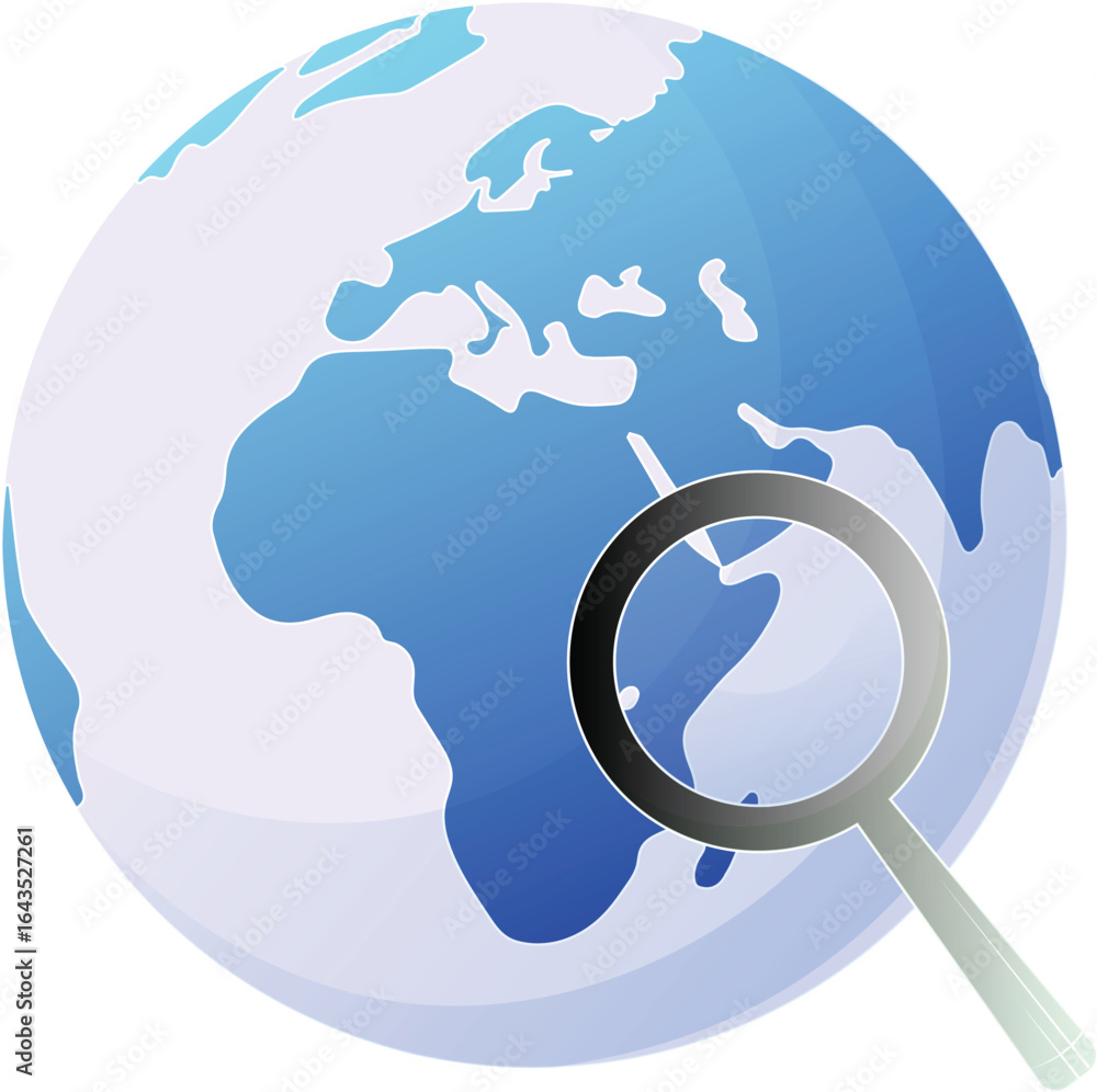 Aufkleber the image shows a stylized globe with a loading indicator and social engagement icons.