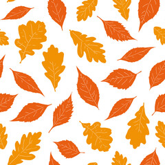 Autumn leaves seamless pattern.