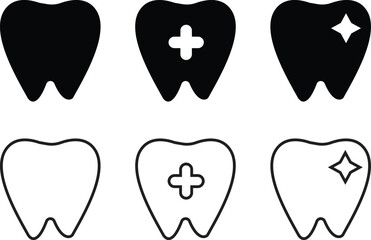 Set of tooth vector icons