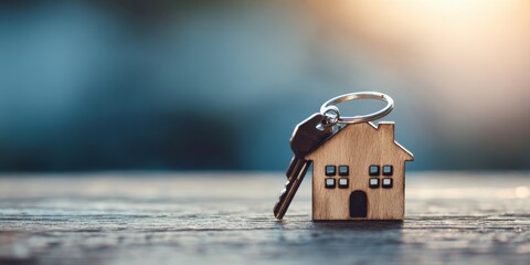 The Key with a House Charm Symbolizing Home Ownership and Security