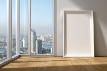 Fototapeta premium Modern urban room with city view