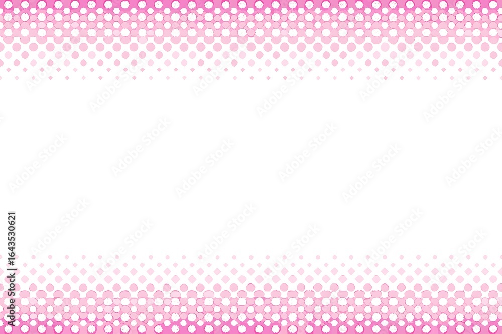 Poster soft gradient of pink and purple pixels creating a subtle textured border on white background