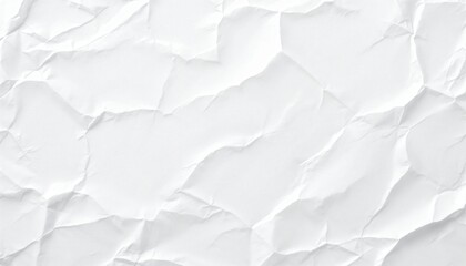 Fototapeta premium Close-up texture of crumpled white paper, showing deep creases and folds.
