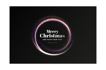 PNG light pink circle with with glittering dust and shimmery particles. 2026 Happy New Year and Merry Christmas Abstract shiny color gold wave design element	
