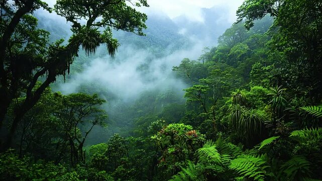 mist-covered cloud forests of yungas peruvian landscape video