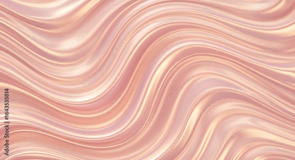 Poster elegant flowing abstract wavy lines with soft pink and cream marbled texture background