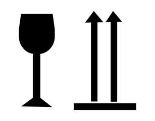 Illustration of a glass and upward arrows representing joy and progress.