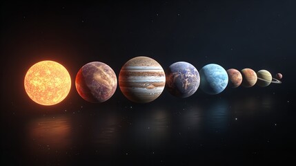 Planets of the Solar System vector illustration
