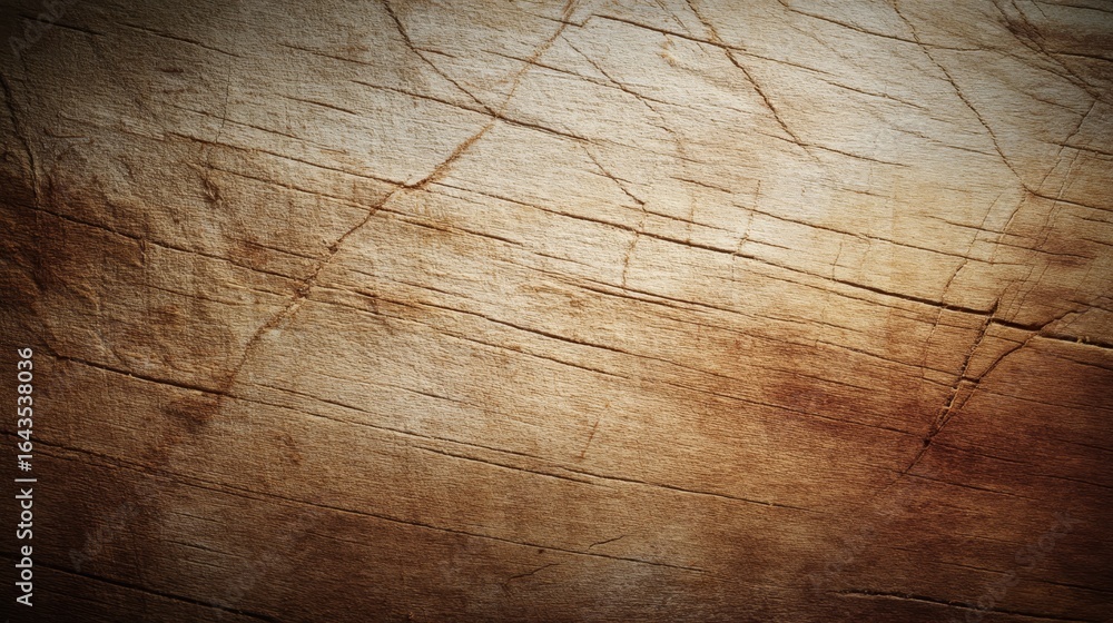 Poster rustic closeup of weathered wooden surface with natural grain patterns and subtle cracks in warm lig