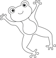 Happy Jumping Frog Coloring Page