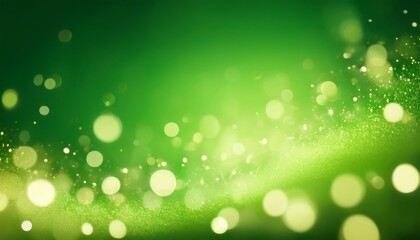 Obraz premium bokeh random particles creating a luminous effect on bright green background bokeh random particles with bokeh on green screen
