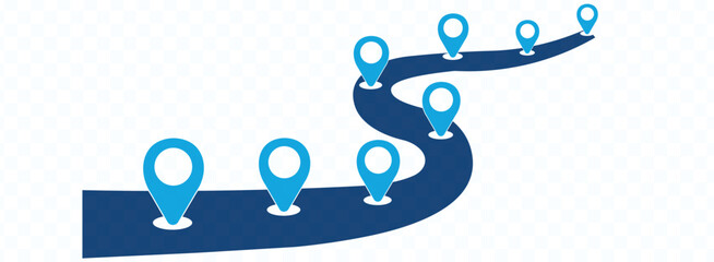 Road with GPS navigation. Car road, street, highway roadmap infographics – stock vector