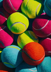 Colourful tennis balls in vintage style