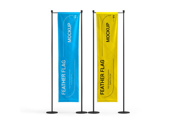 Feather Flag Mockup Display