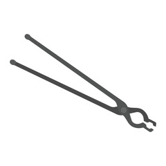Blacksmith Tongs Flat Illustration. Clean Icon Design Element on Isolated White Background