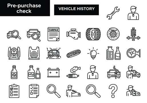 Vehicle Pre-Purchase Inspection Icons