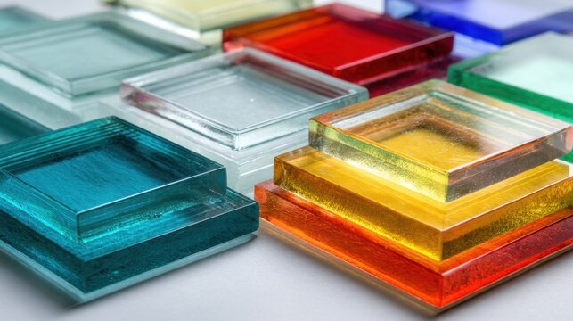 A collection of colorful plastic storage containers with transparent lids arranged on a white , showcasing various sizes and vibrant hues for organization and storage solutions