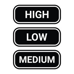 high, medium and low quality text label vector designs