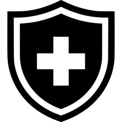 Obraz premium Healthcare Shield Icon: A simple yet powerful shield icon, showcasing the essence of healthcare, embodying protection, wellness, and the crucial role of medical support. 
