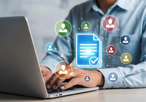 Digital document management system streamlines workflow and enhances collaboration among team members for efficient business operations