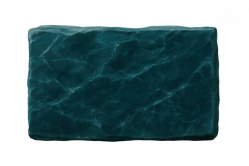 Turquoise rock platform floating on a transparent background, ideal for displaying products or adding a natural element to designs