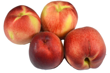 The peach fruit (Prunus persica), a deciduous tree first domesticated and cultivated in China, edible juicy fruits, most called peaches and the glossy-skinned, non-fuzzy varieties called nectarines