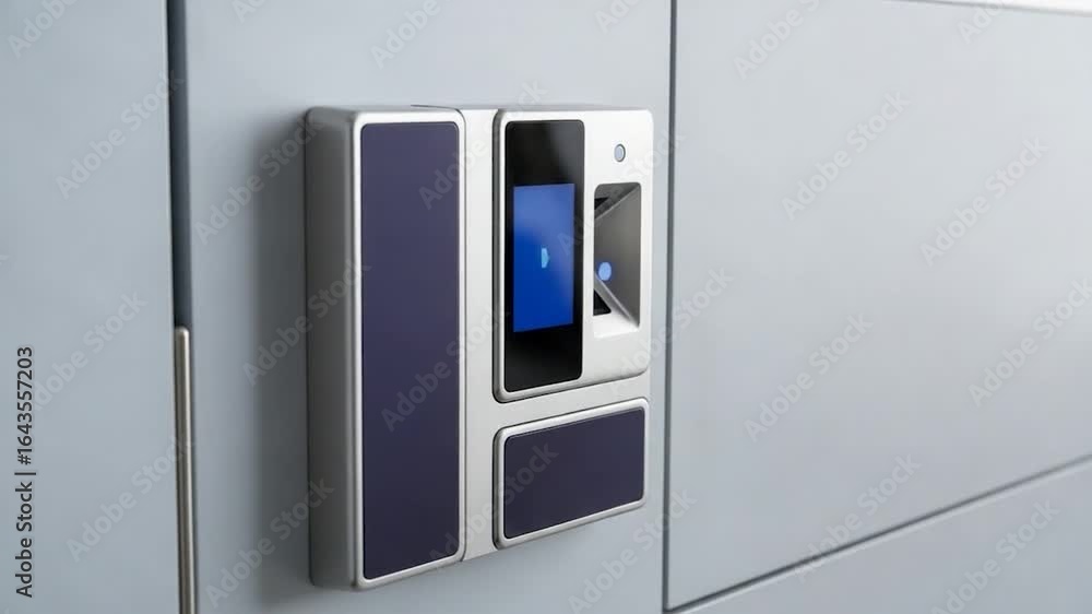 Poster fingerprint scanner access control: modern biometric security system in action