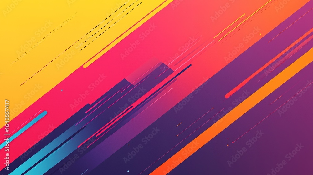 Poster a vibrant abstract design featuring dynamic lines and bold colors, creating a sense of movement and 