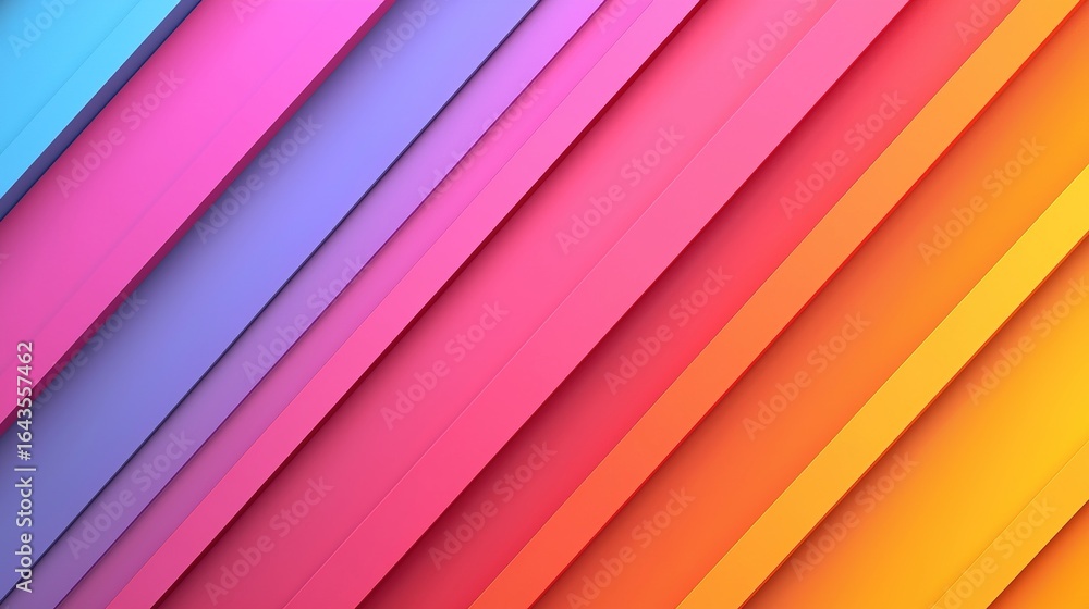 Poster a vibrant, abstract design featuring diagonal lines in various shades, creating a dynamic and colorf