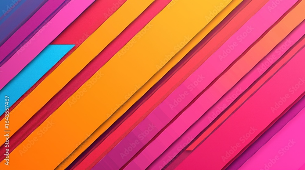Poster vibrant geometric patterns with bold colors and layered stripes create a dynamic visual effect, emph