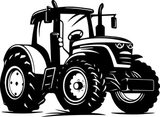 Detailed tractor illustration for agricultural designs, farming concepts, and rural themes