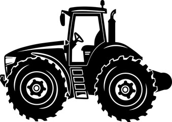 Robust farm tractor silhouette for agricultural projects and rural themed designs