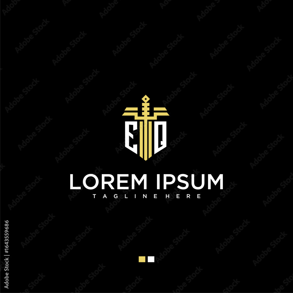 Poster eq initial monogram for lawfirm logo with sword style image