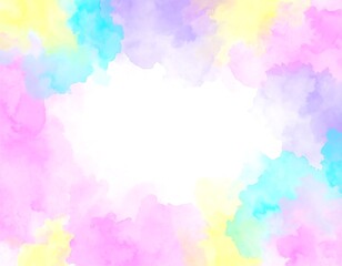 Abstract watercolor frame with pastel colors