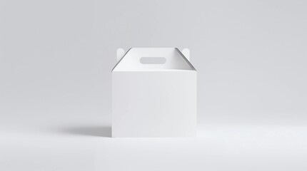 White carton Box With Handle Mockup on white background, package for laptop