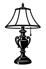 Obraz premium Vintage Table Lamp Vector - Classic Style for Interior Decoration