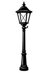 Vintage Street Lamp Vector - Classic Urban Lighting for Design