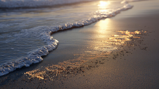 The Forgetting Curve visualized as text on a sandy beach being washed away by the waves of time.