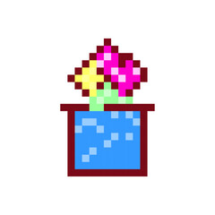 Pixel Art Flowers in a Pot