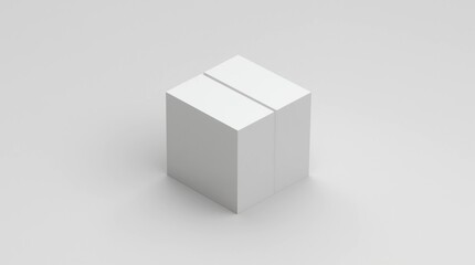 White square cardboard box mock up isolated on white, 3d rendering